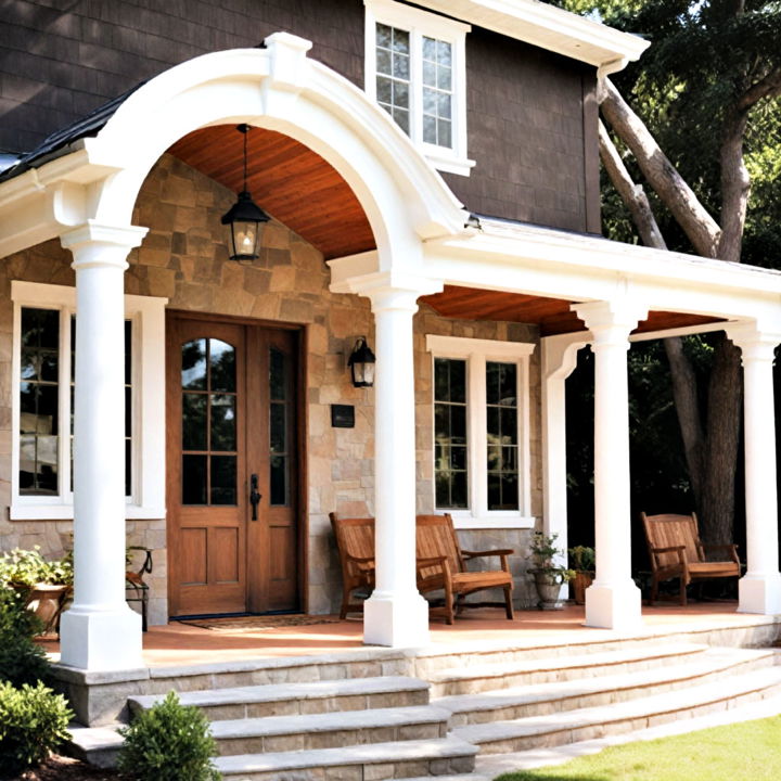 unique barrel roof for front porch