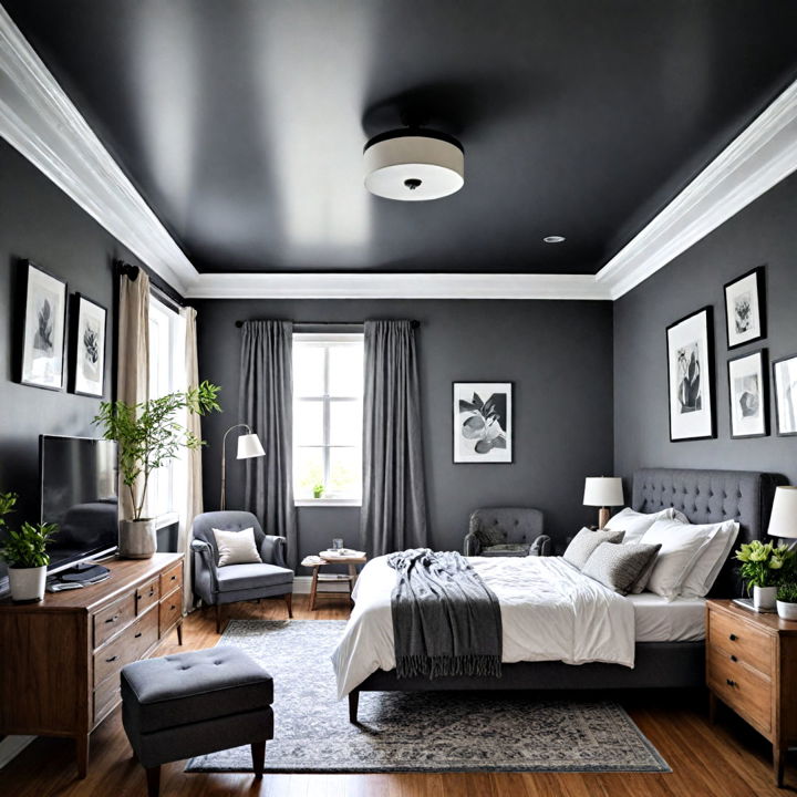 unique dark grey ceiling design