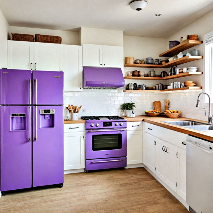 unique purple appliances for kitchen