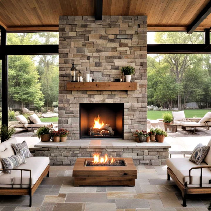 versatile indoor outdoor fireplace