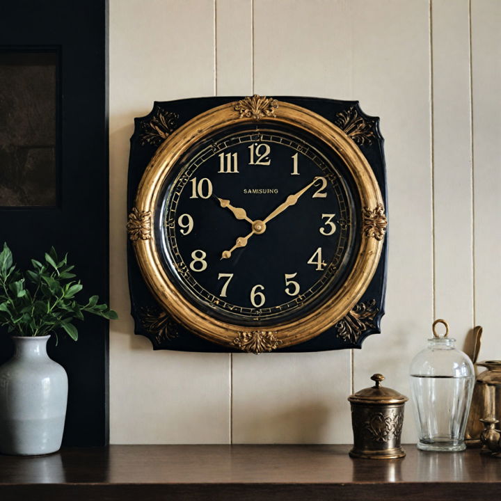 vintage black and gold clock