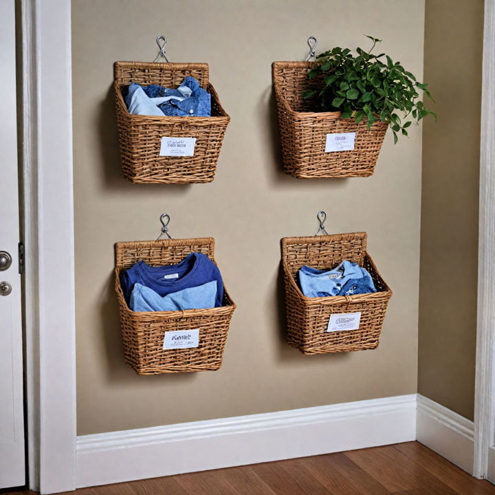 wall mounted baskets for utility room
