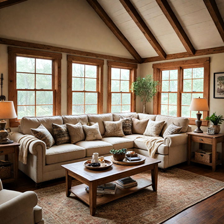 warm rustic charm living room