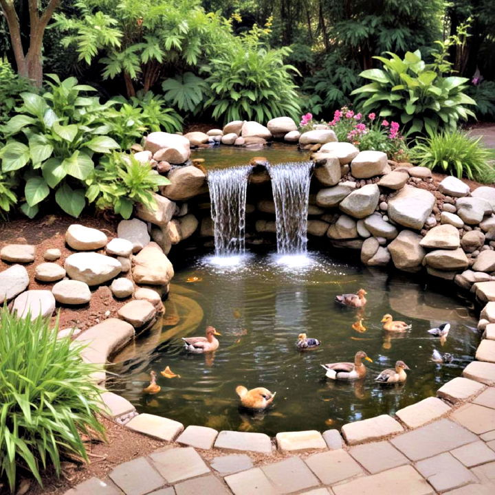 waterfall feature to enhance duck pond