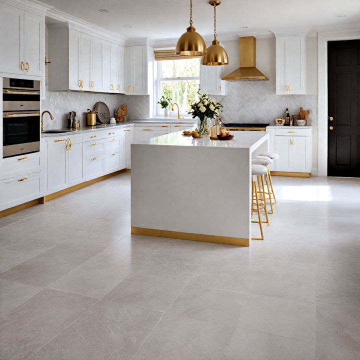 white and gold floor tiles