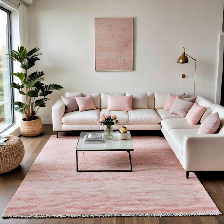 white couch with light colored rug