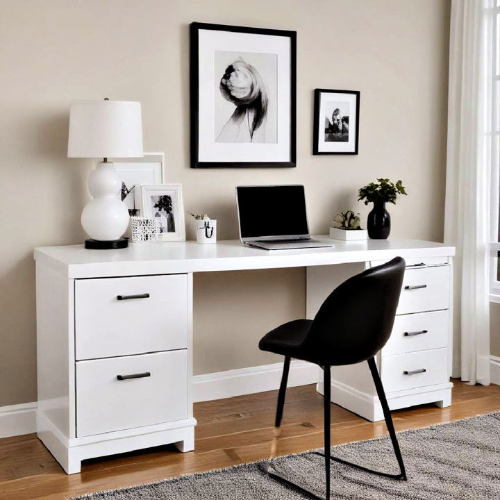 white furniture with black accents