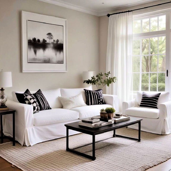 white sofa slipcovers for high traffic area