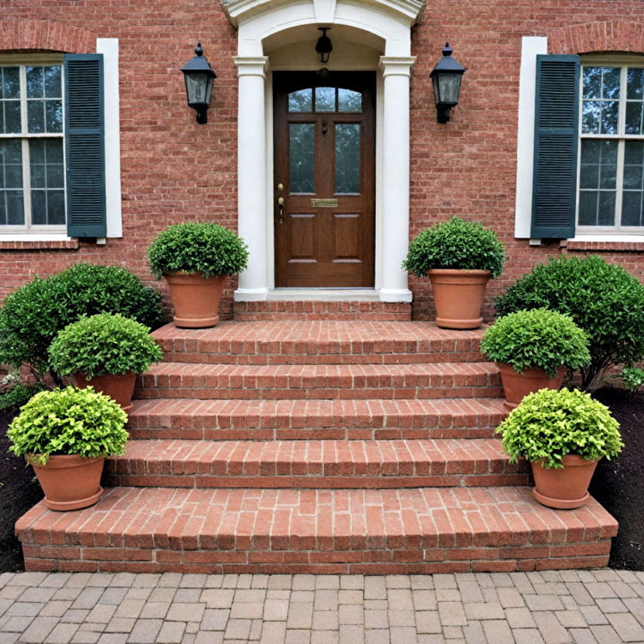 wide brick steps for grand entrance