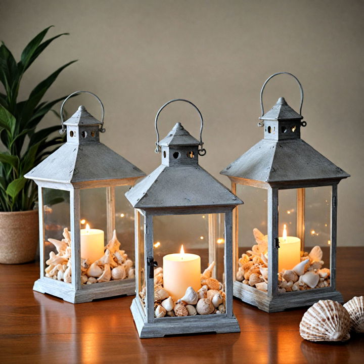 wonderful shell lanterns for beach