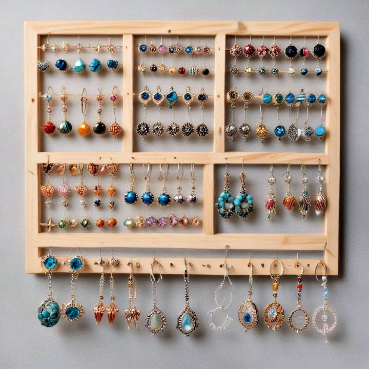 wooden earring holder