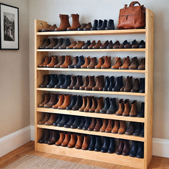 wooden shoe rack shelves