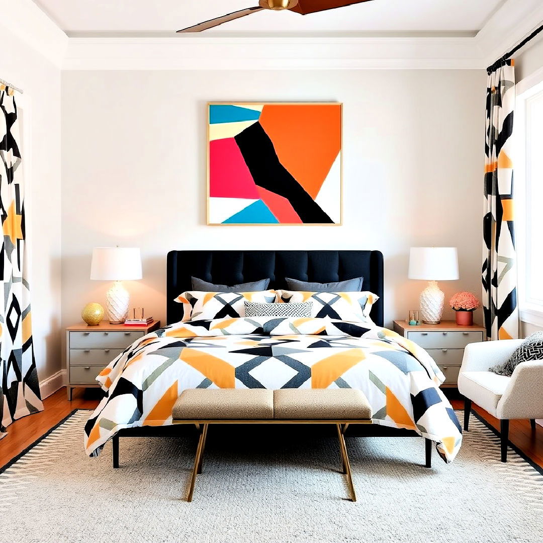 2000s bedroom geometric pattern