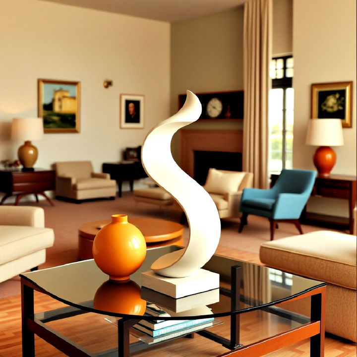 abstract sculptures for 1950s living room