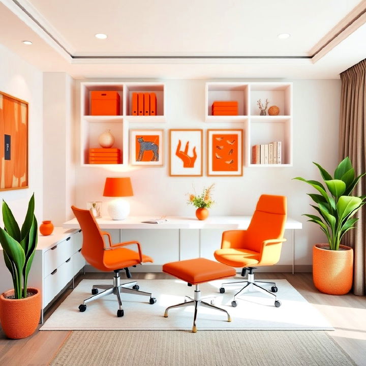 accent your office with orange decor