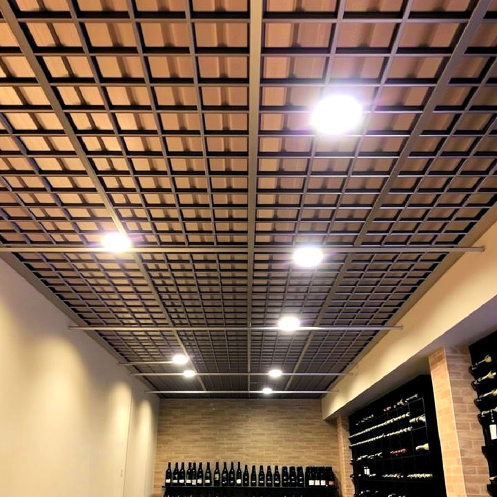 add metal grids to a basement ceiling