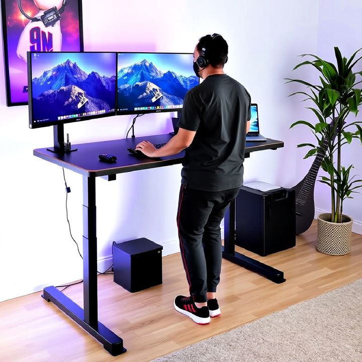 adjustable desk for streaming setup