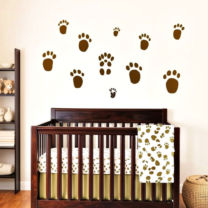 animal footprint wall stencils for nursery