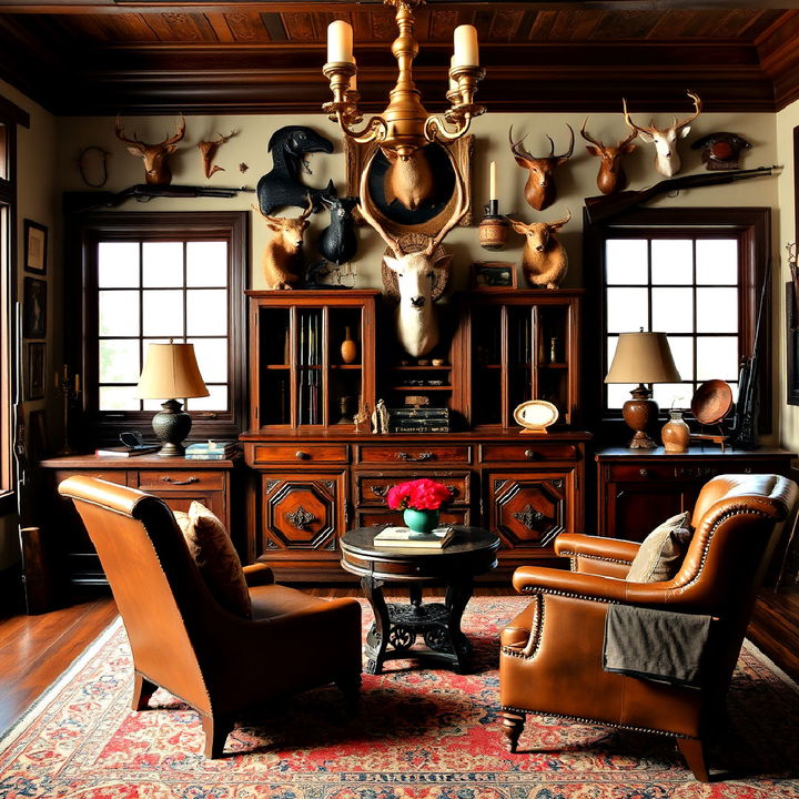 antique inspired beautiful trophy room