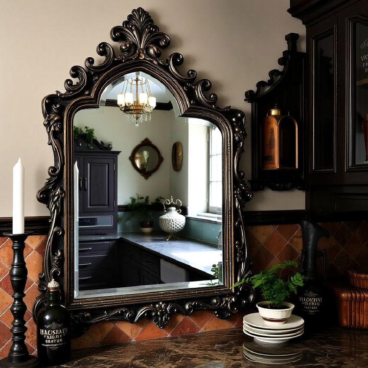 antique mirror for gothic kitchen