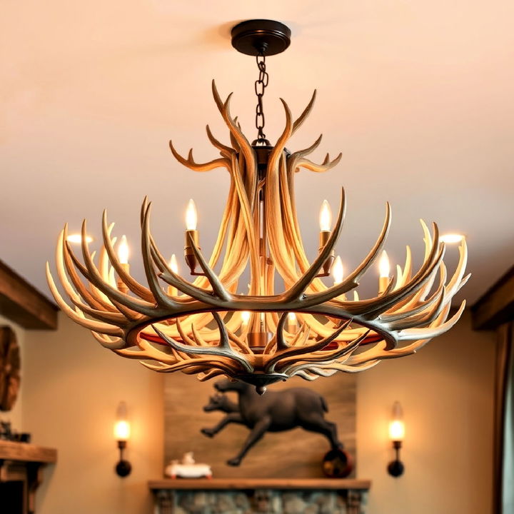 antler chandeliers for rustic lighting