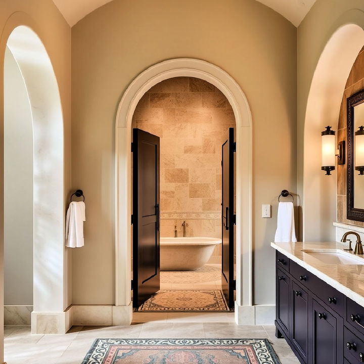 arched doorways tuscan bathroom