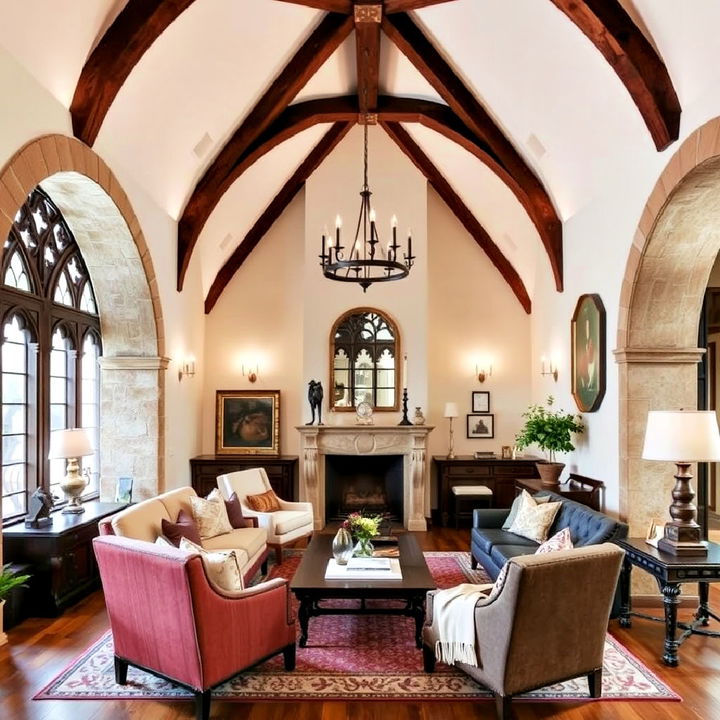 archways and vaulted ceiling for medieval home decor