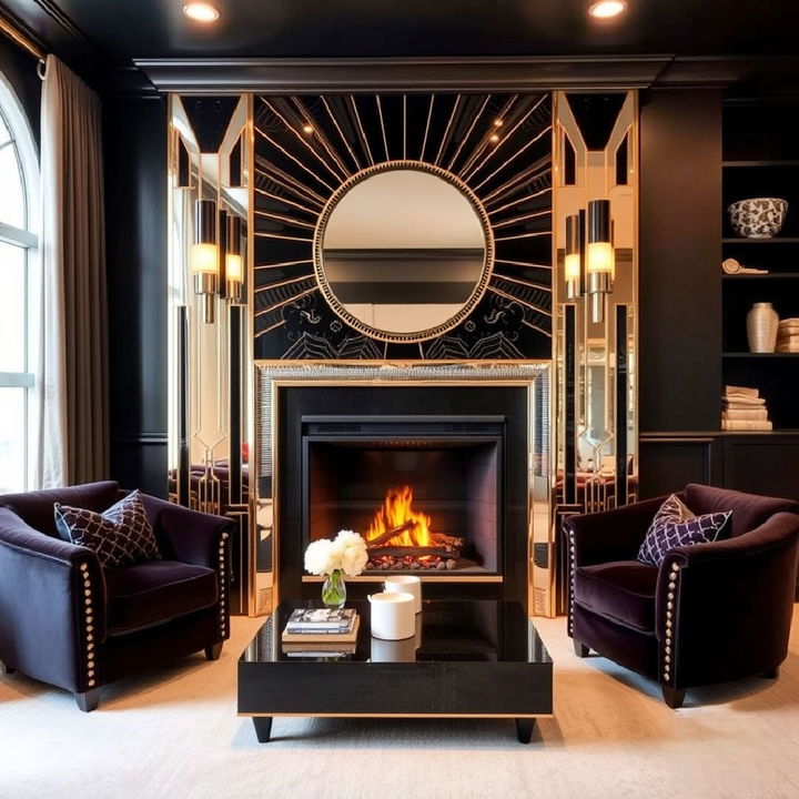 art deco fireplace for elegance