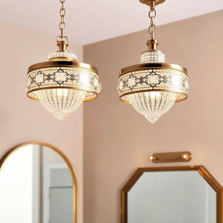 art deco pendants for larger bathroom