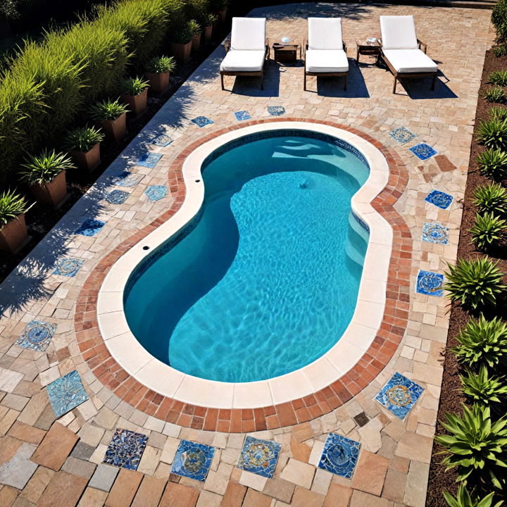 artistic mosaic inlays to personalize the pool