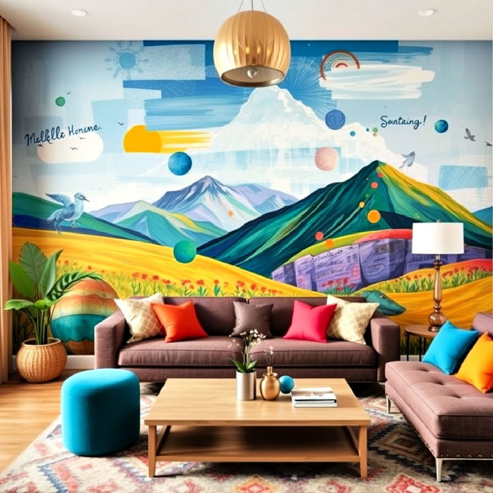 artistic murals for living room