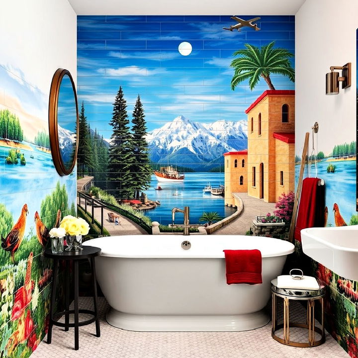 artistic tile murals for bathroom