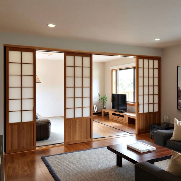 asian sliding wooden doors for a seamless flow