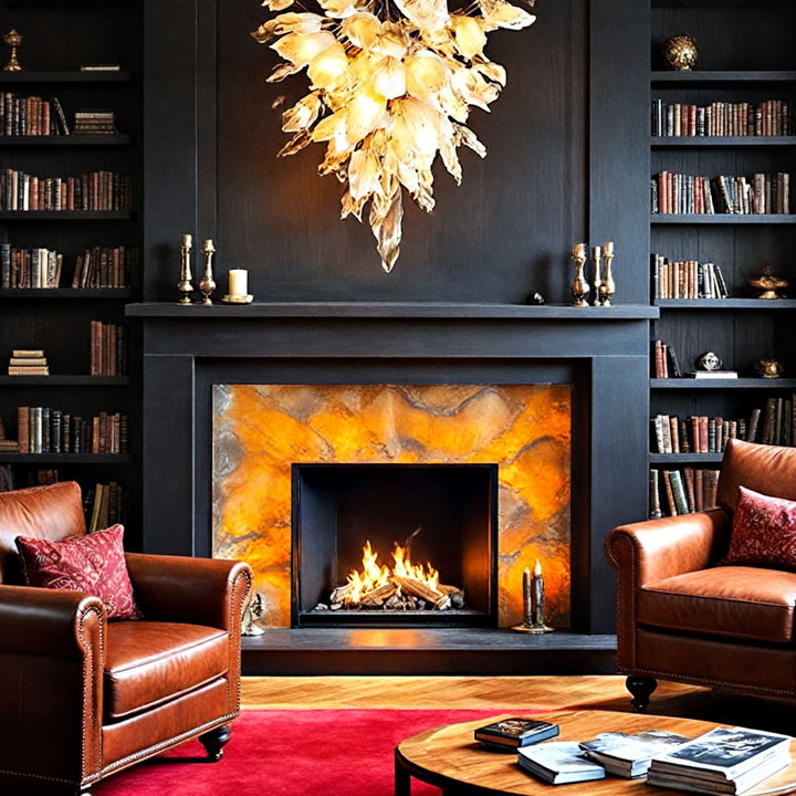 backlit fireplace panels for a modern touch