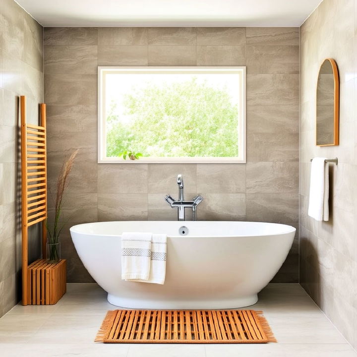 bamboo accents for natural bathroom