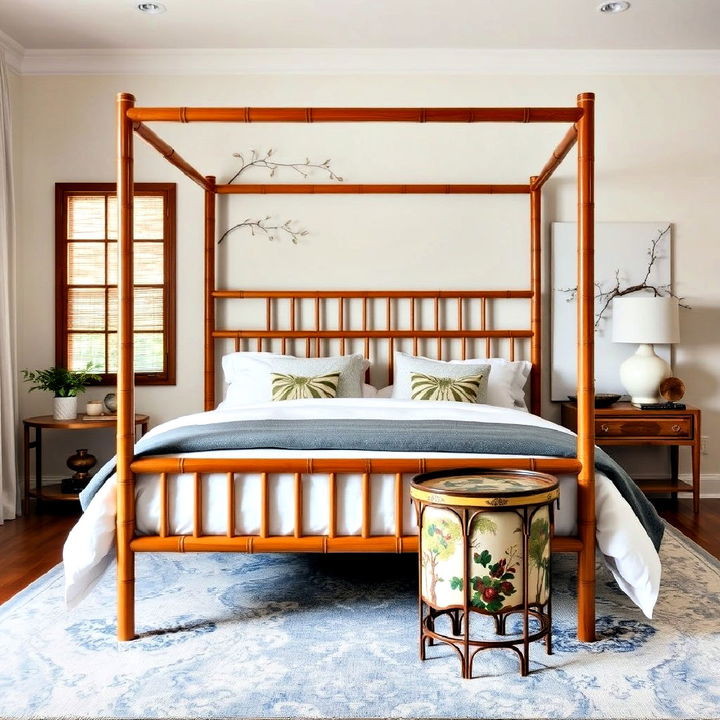 bamboo furniture with cohesive bedroom theme