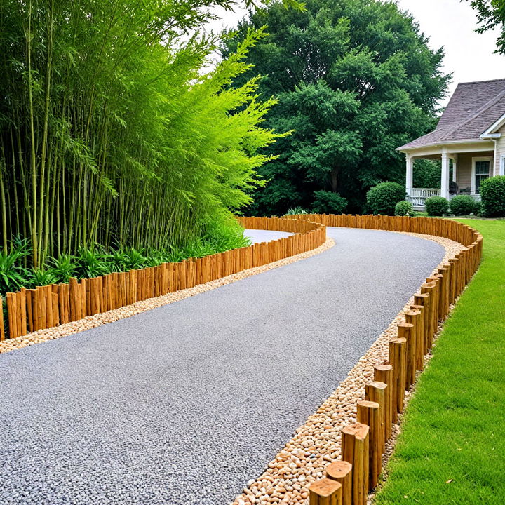 bamboo gravel driveway edging