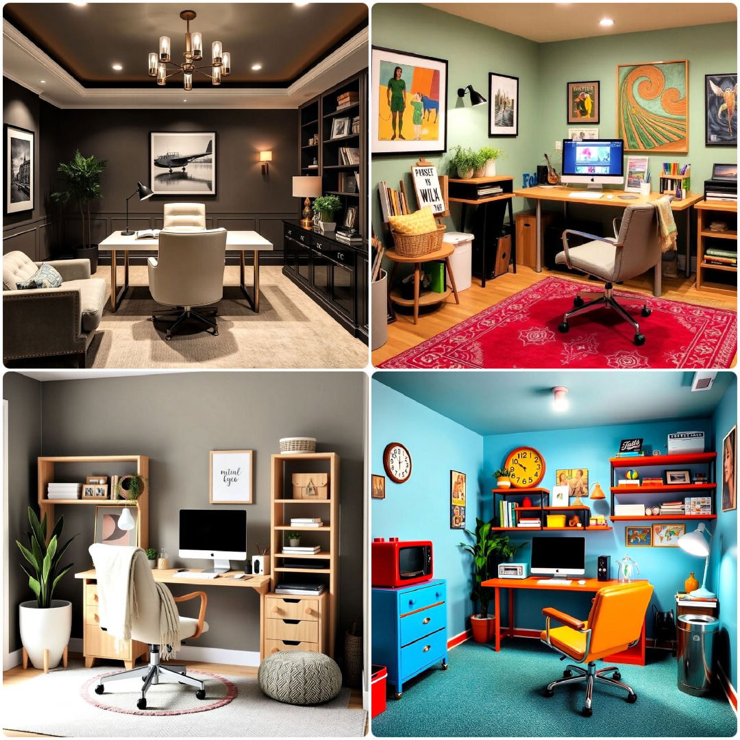 25 Basement Office Ideas for A Productive Home Setup