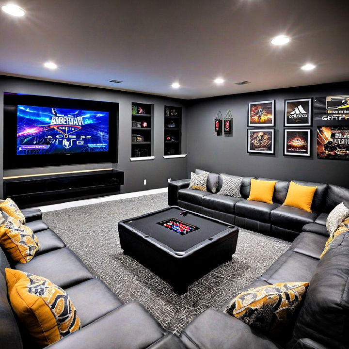 basement relaxing gaming lounge