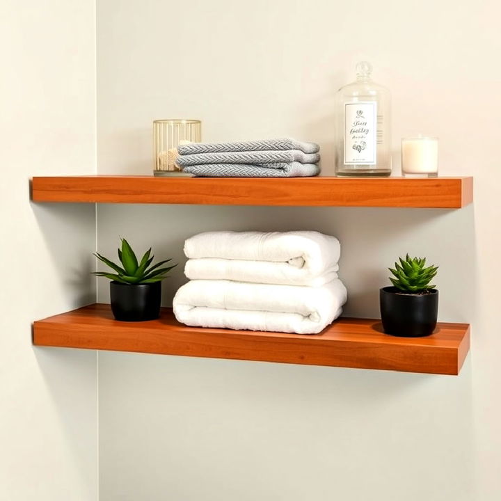 bathroom floating shelves for display