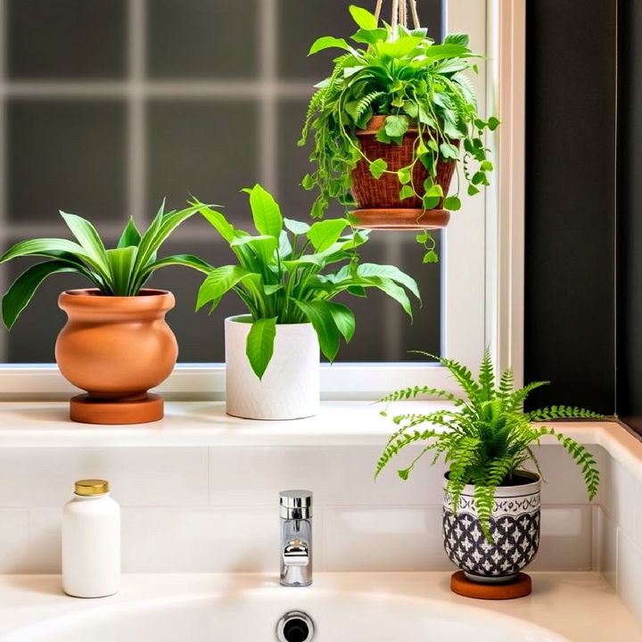 bathroom greenery for a fresh