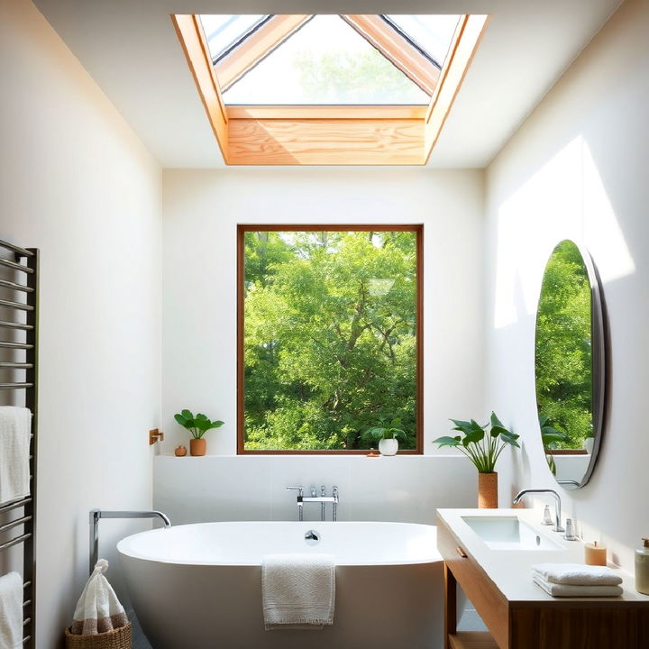 bathroom natural light with skylights