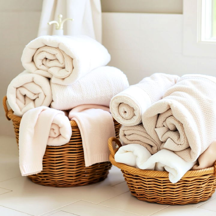 bathroom plush towels for a spa like