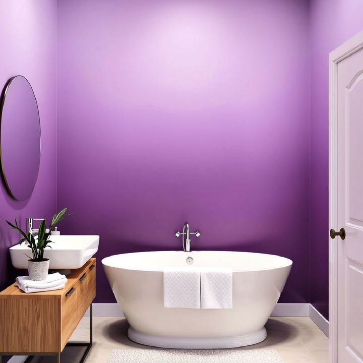 bathroom purple ombre walls