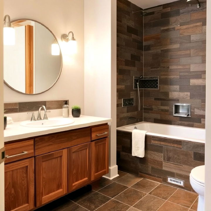 bathroom rustic slate tiles