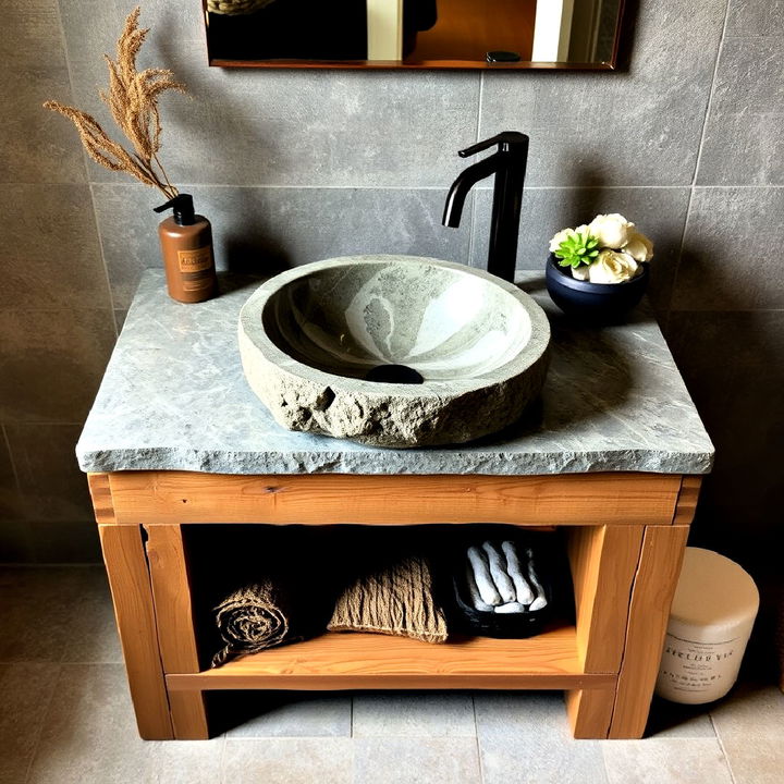 bathroom stone basin vanity