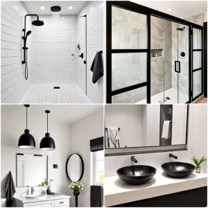 bathroom with black fixtures