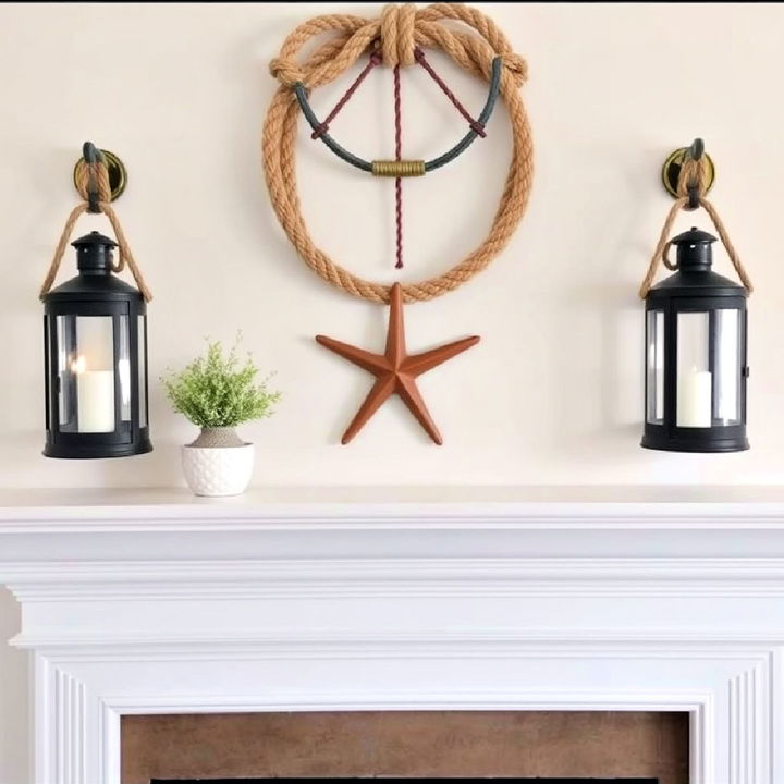 beach inspired rope and lantern sconces