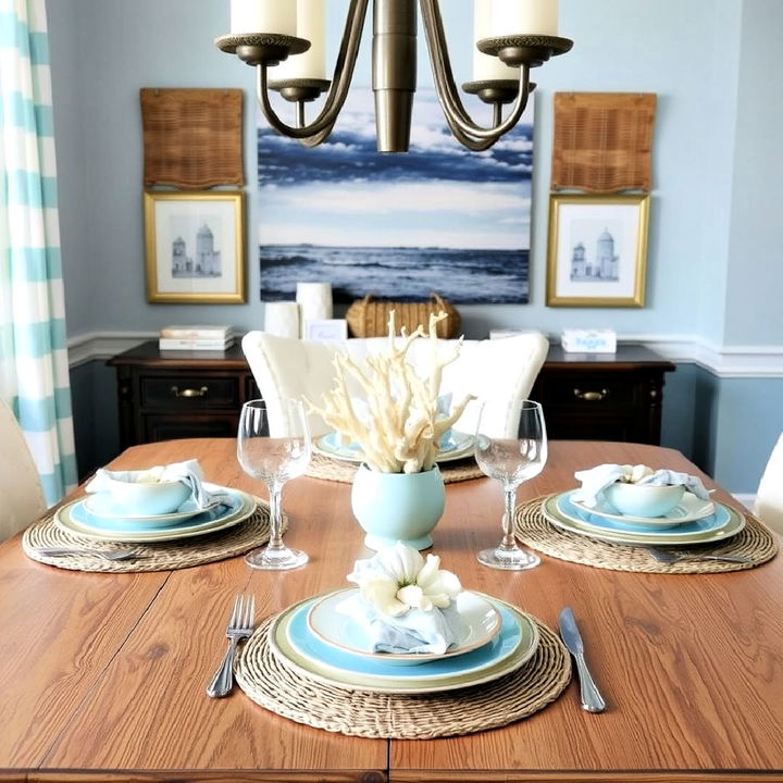 beach inspired table setting