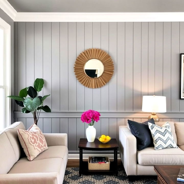 beadboard accent wall for living room